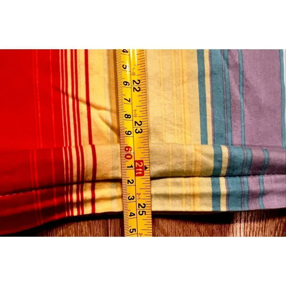 Vintage Pottery Barn Full/Queen Colorful Striped Duvet and Sham